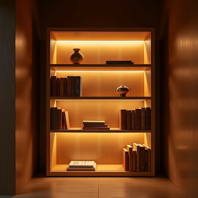 Opções de iluminação para destacar sua estante