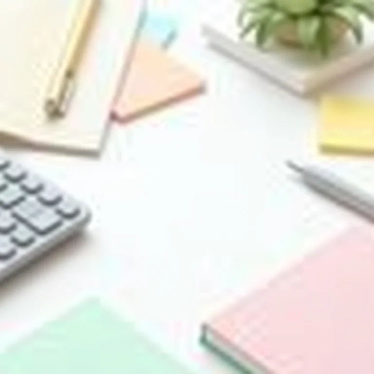 Organização das finanças do MEI com materiais de escritório