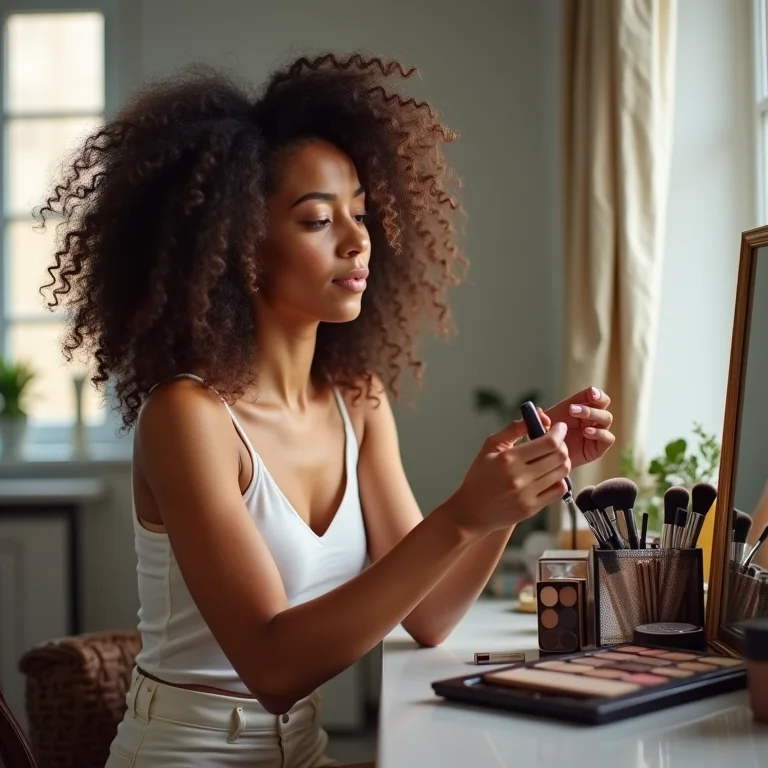 Organização de maquiagem por frequência de uso