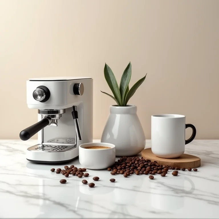 Organização elegante de cantinho de café