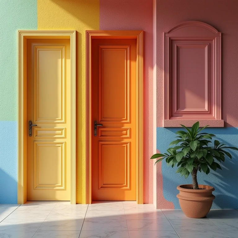 Paleta de cores para porta de apartamento.