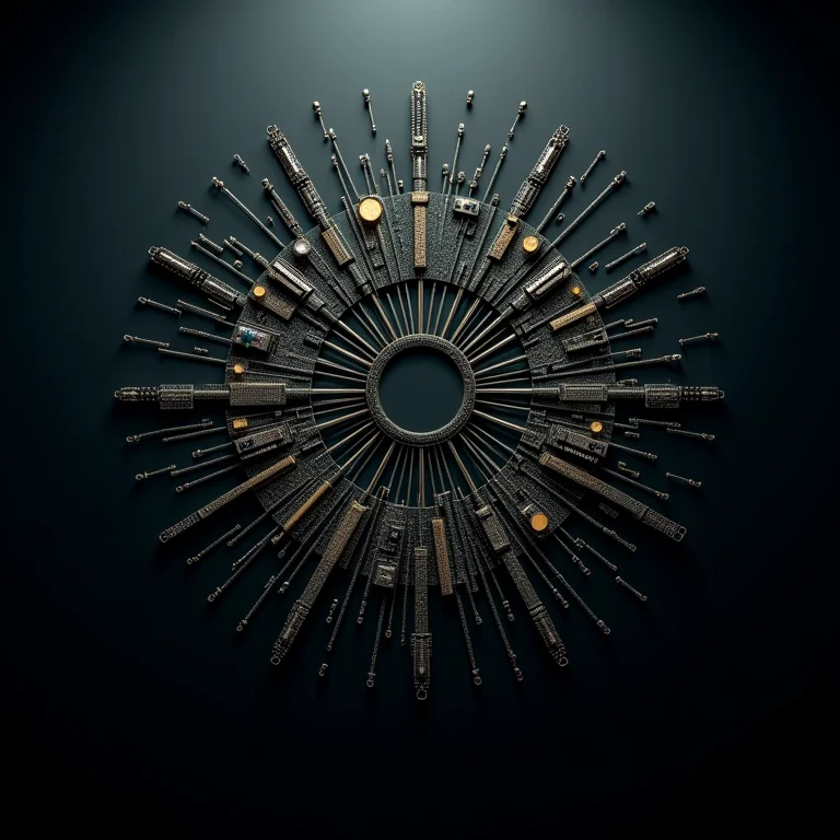 Peças de circuito formando um relógio, representando a complexidade de 'Primer'