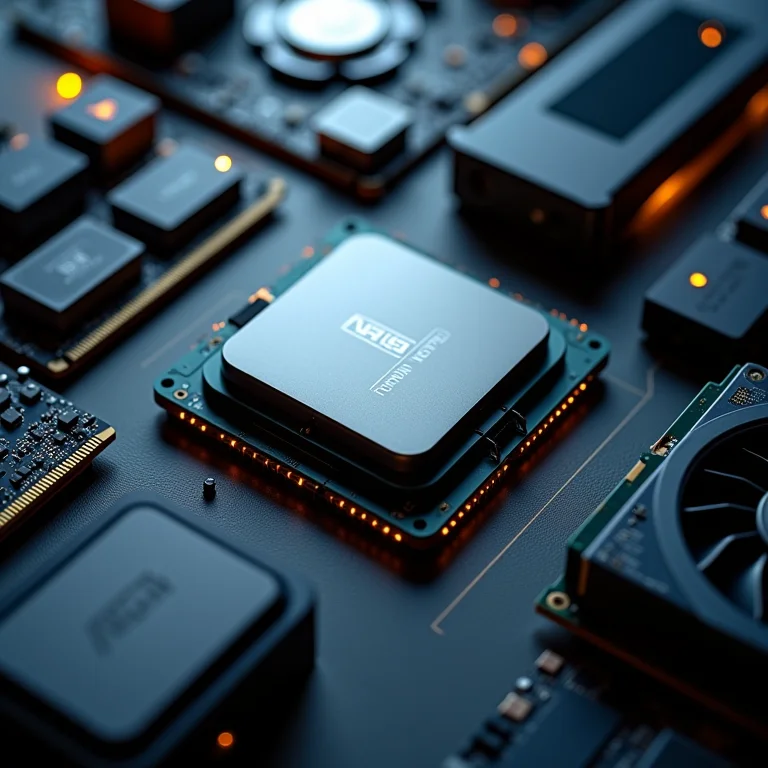 Peças de PC dispostas em uma mesa