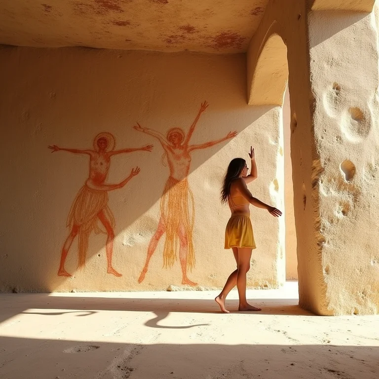 Pinturas rupestres representando dança