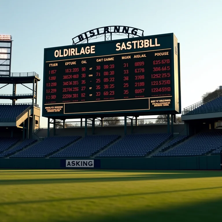 Placar de beisebol mostrando estatísticas do jogo