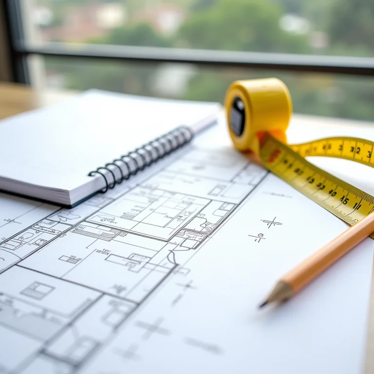 Planta de varanda com medições e anotações.