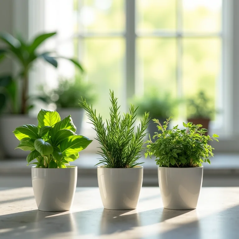 Plantas aromáticas e temperos para jardim de inverno.