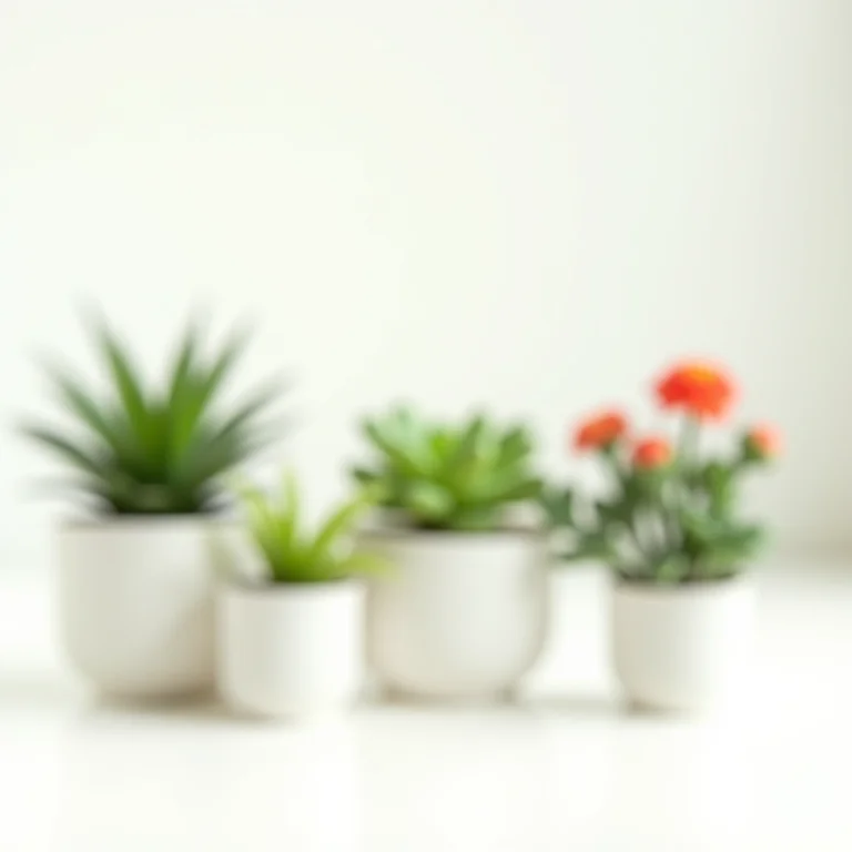 Plantas e flores em vasos minimalistas