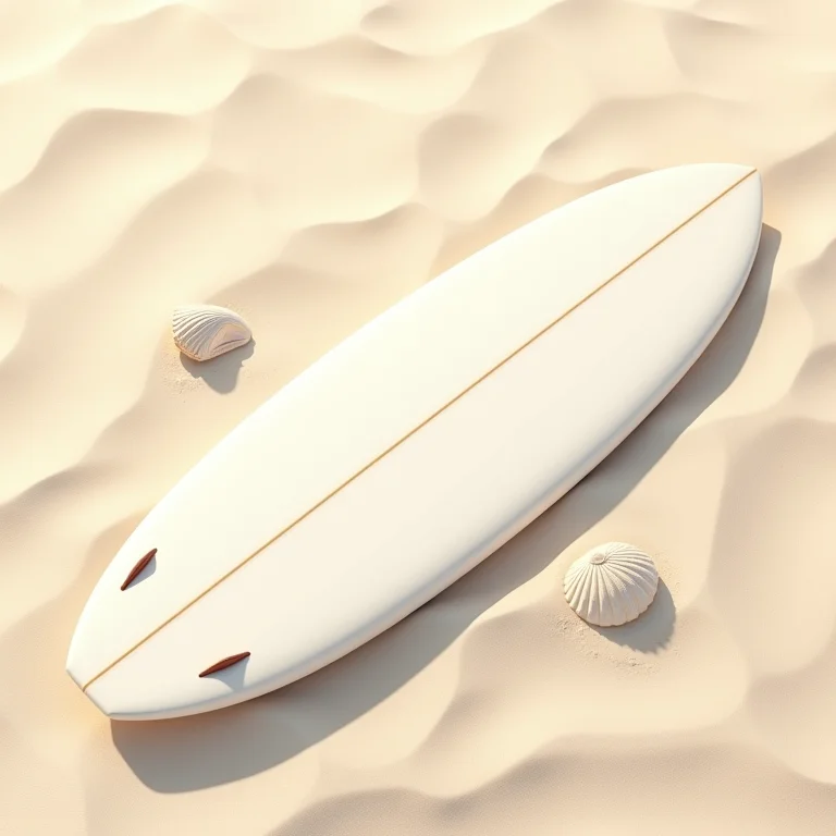 Prancha de surf longboard na areia