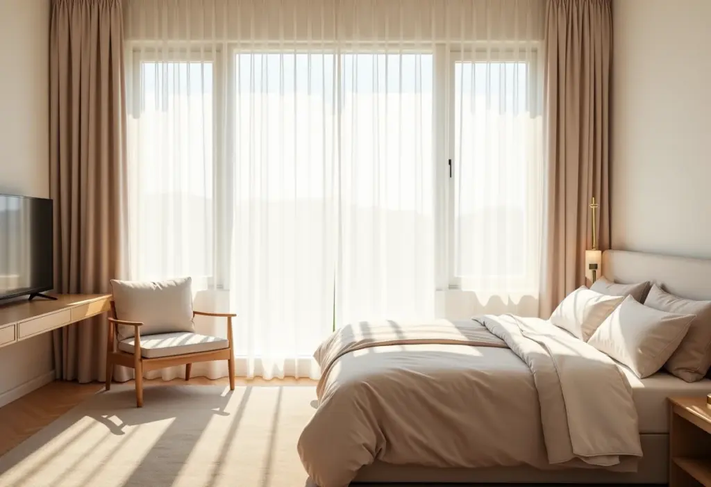 Quarto compartilhado com decoração individualizada.