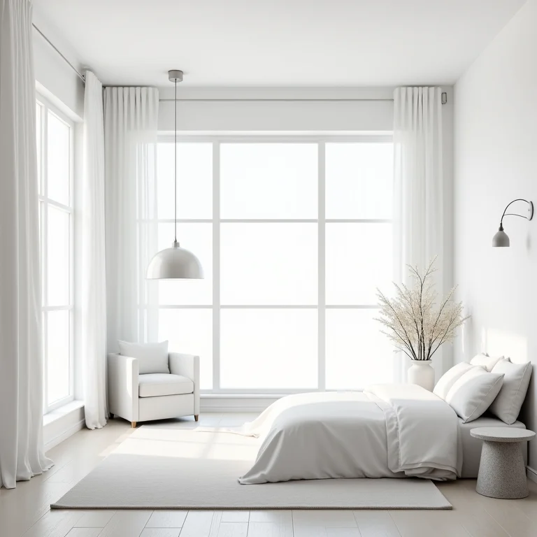 Quarto pequeno decorado com cores neutras para ampliar o espaço