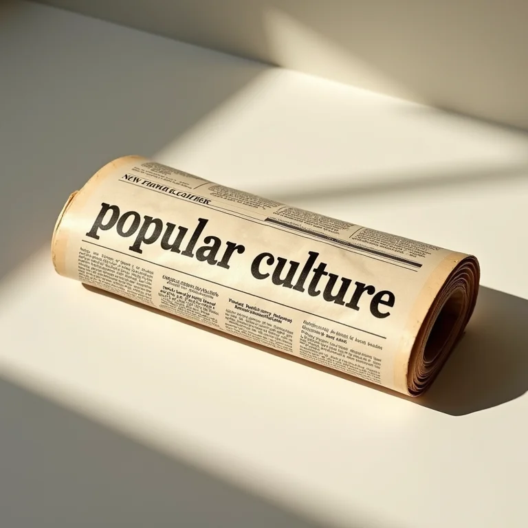 Recortes de jornais antigos com manchetes sobre 'cultura popular'.