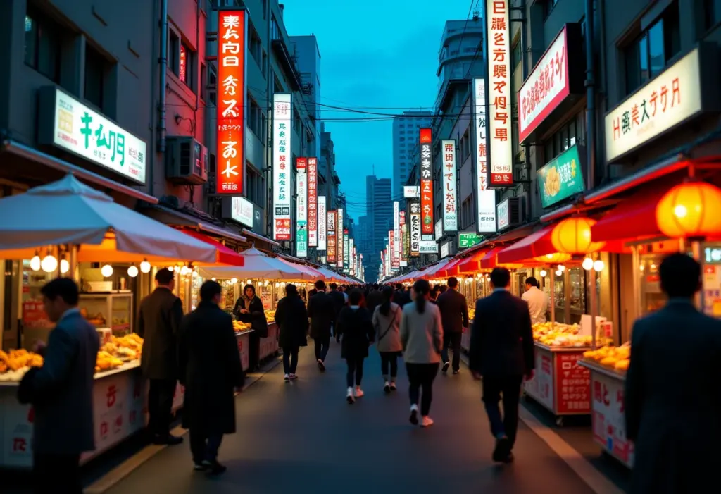 Japão: 7 gafes de etiqueta que você precisa evitar na sua viagem Rua movimentada de Tóquio à noite