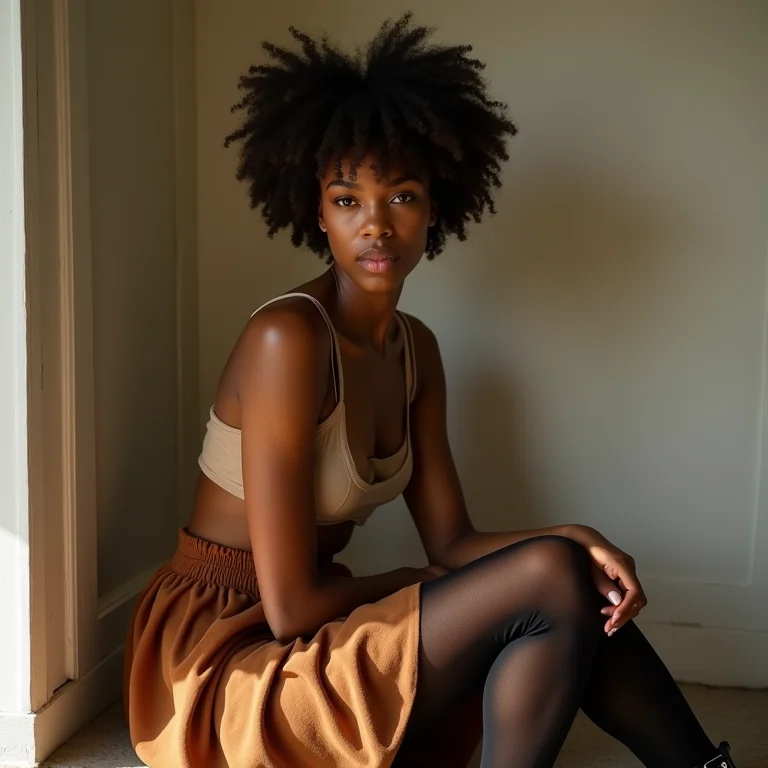 Saia midi com meia-calça e bota para o inverno