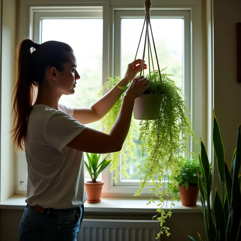 Samambaias recebendo iluminação ideal