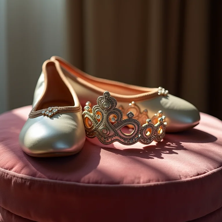 Sapatilhas de balé e coroa na França de Luís XIV