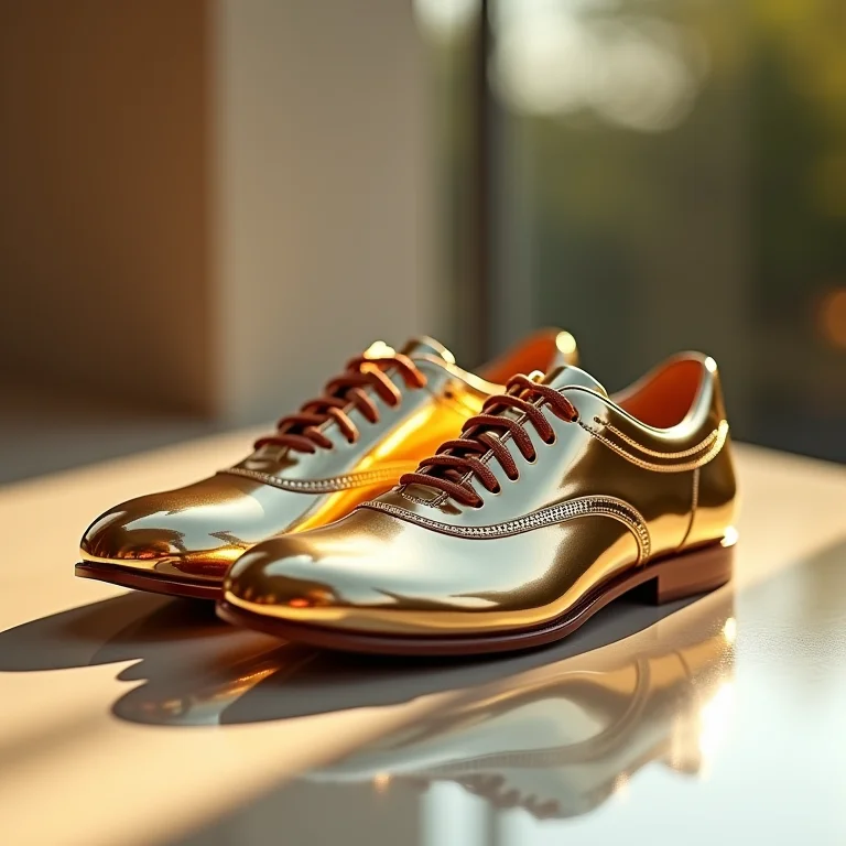 Sapatos metalizados para festa