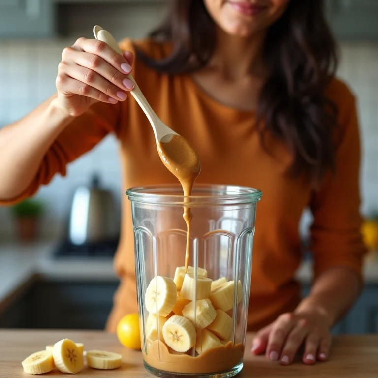 Sorvete de banana com pasta de amendoim, receita fit e proteica.