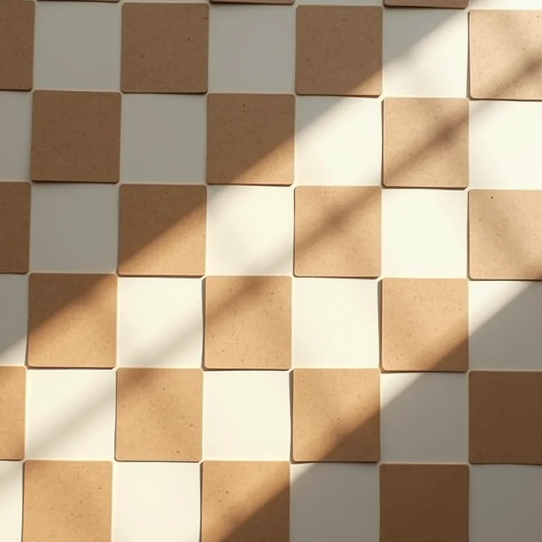 Tabuleiro de damas com casas claras e escuras