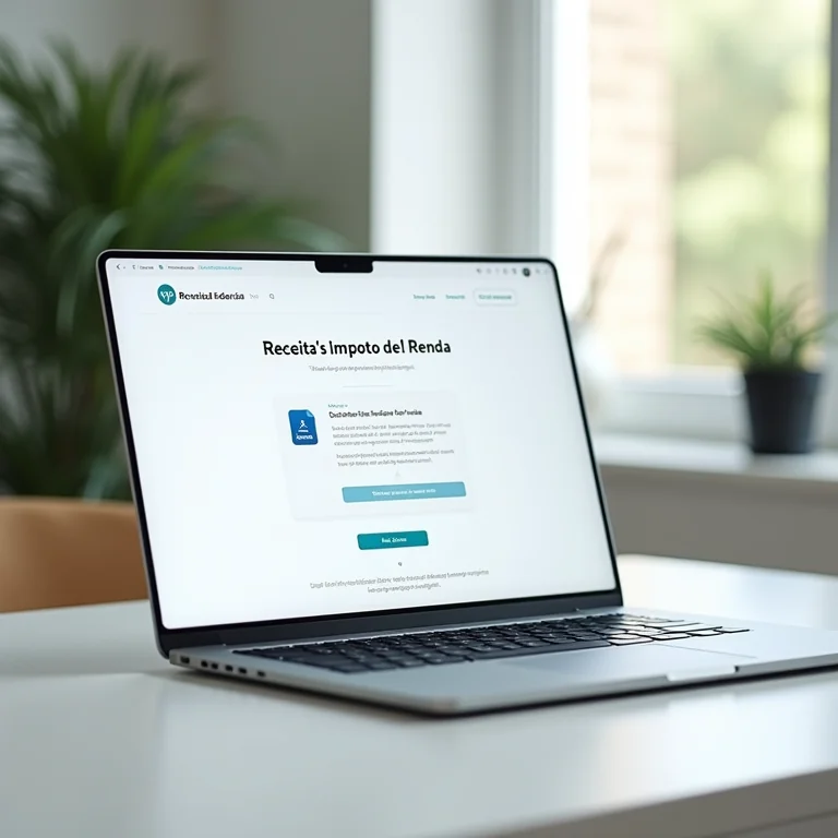 Tela de um laptop mostrando o software da Receita Federal para declarar o Imposto de Renda