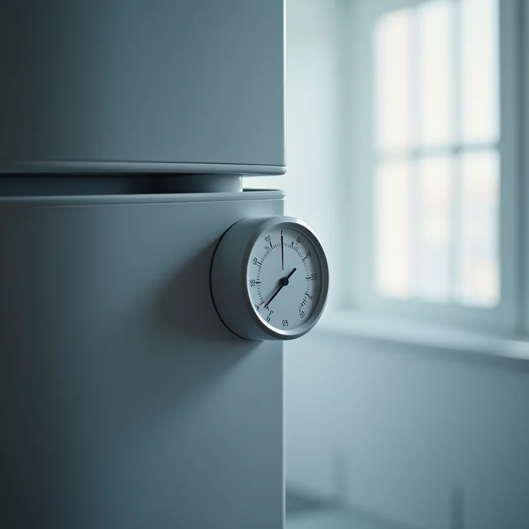 Termostato de geladeira ajustado para temperatura ideal.