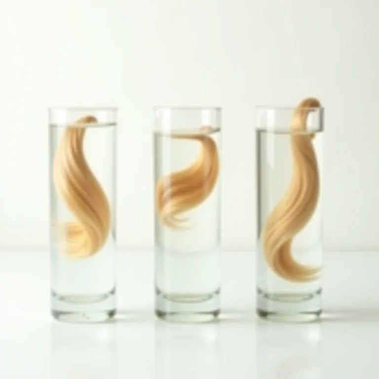 Teste de porosidade capilar com fios de cabelo loiro