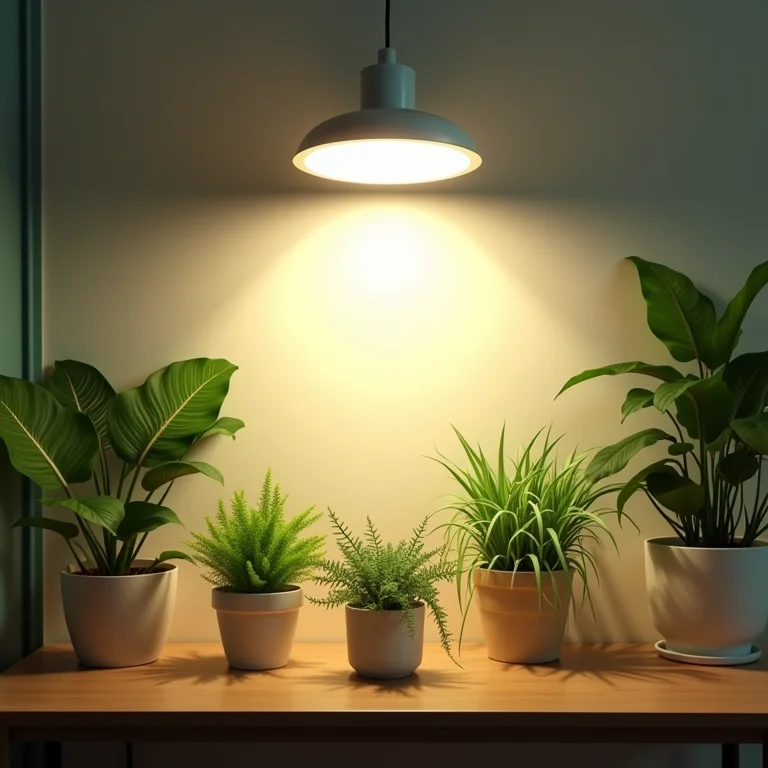 Tipos de iluminação para plantas de jardim de inverno.