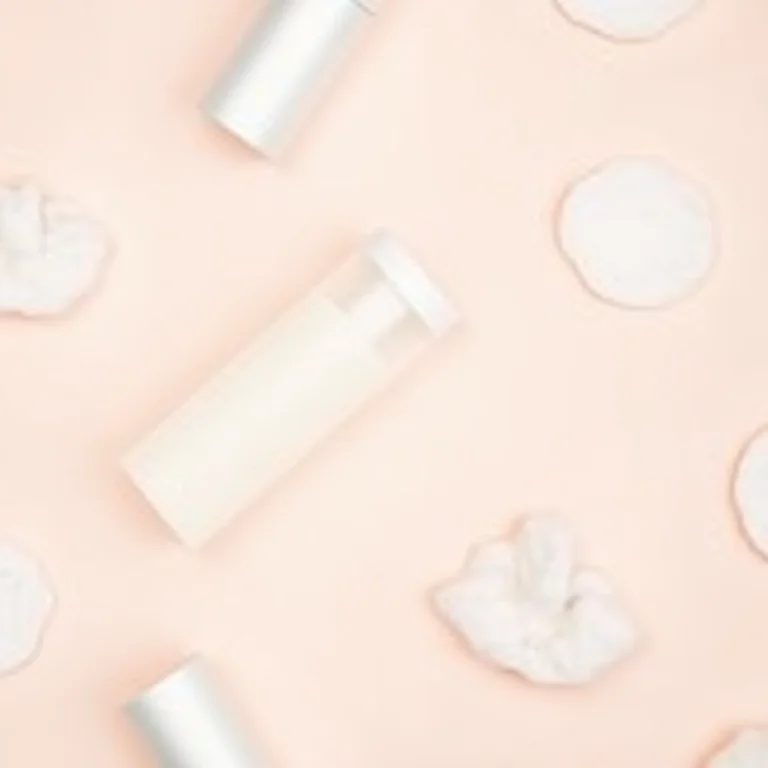 Tônico facial e discos de algodão