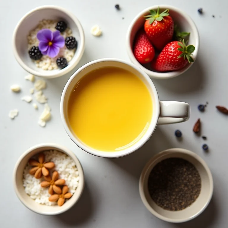 Variações criativas do Golden Milk com toppings