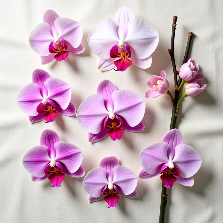 Variedade de orquídeas em close-up
