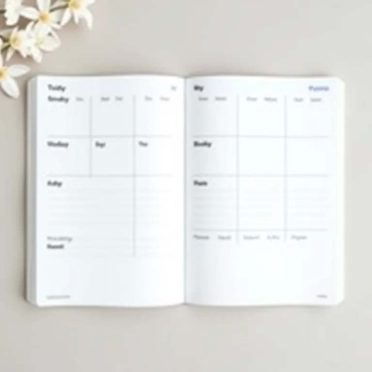 Visão geral da semana em um planner impresso.