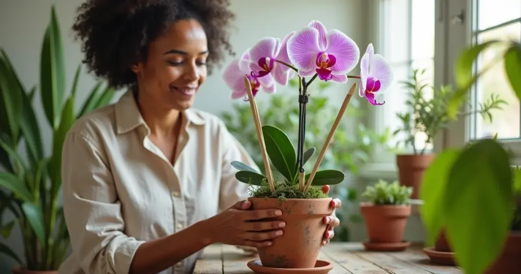 Como fixar orquídea phalaenopsis em vaso de barro sem ela balançar nunca mais