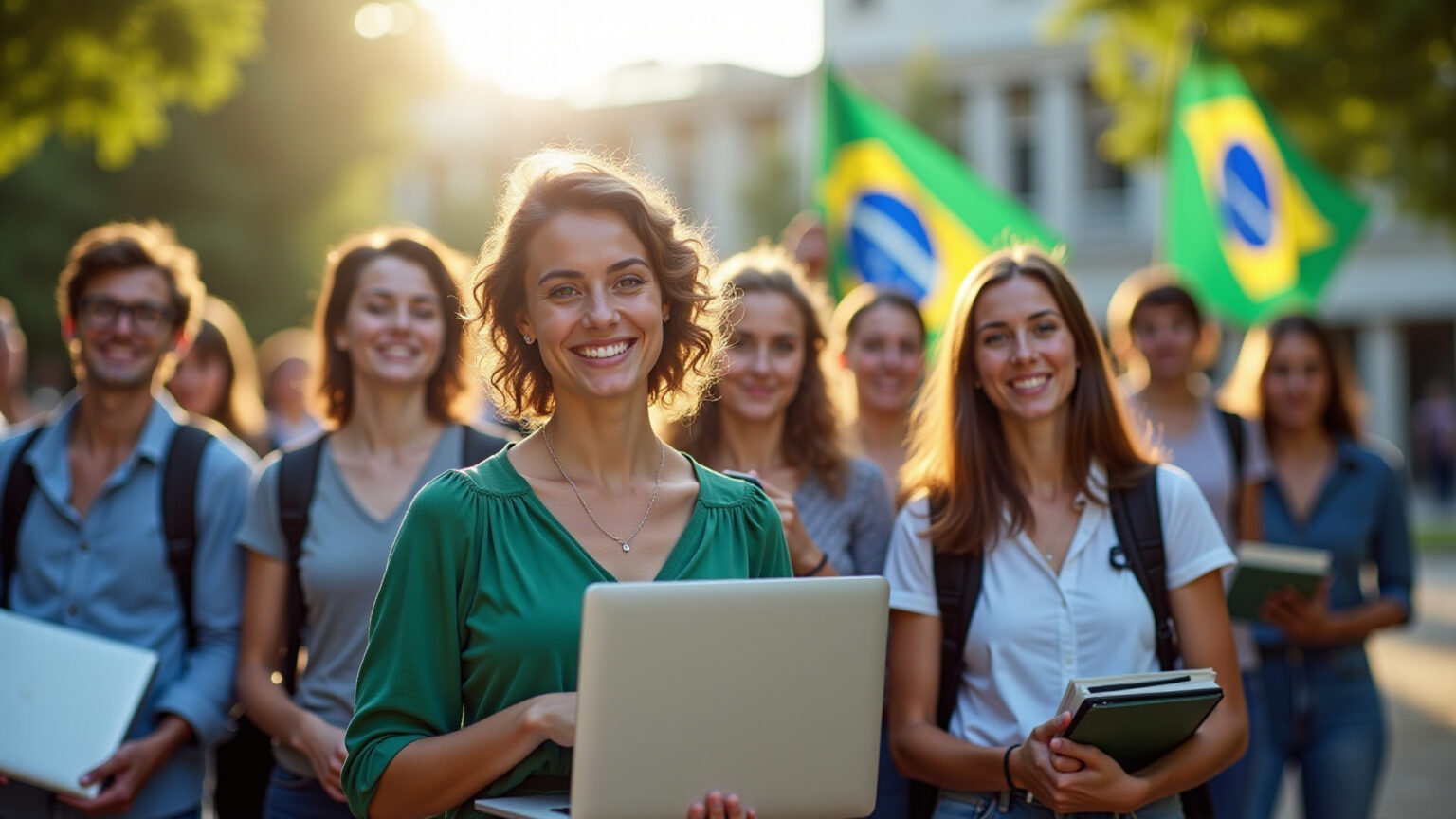 Educa Mais Brasil 2026: Guia Completo para Conquistar sua Bolsa de Até 90% Estudantes brasileiros diversos comemorando bolsas Educa Mais Brasil.