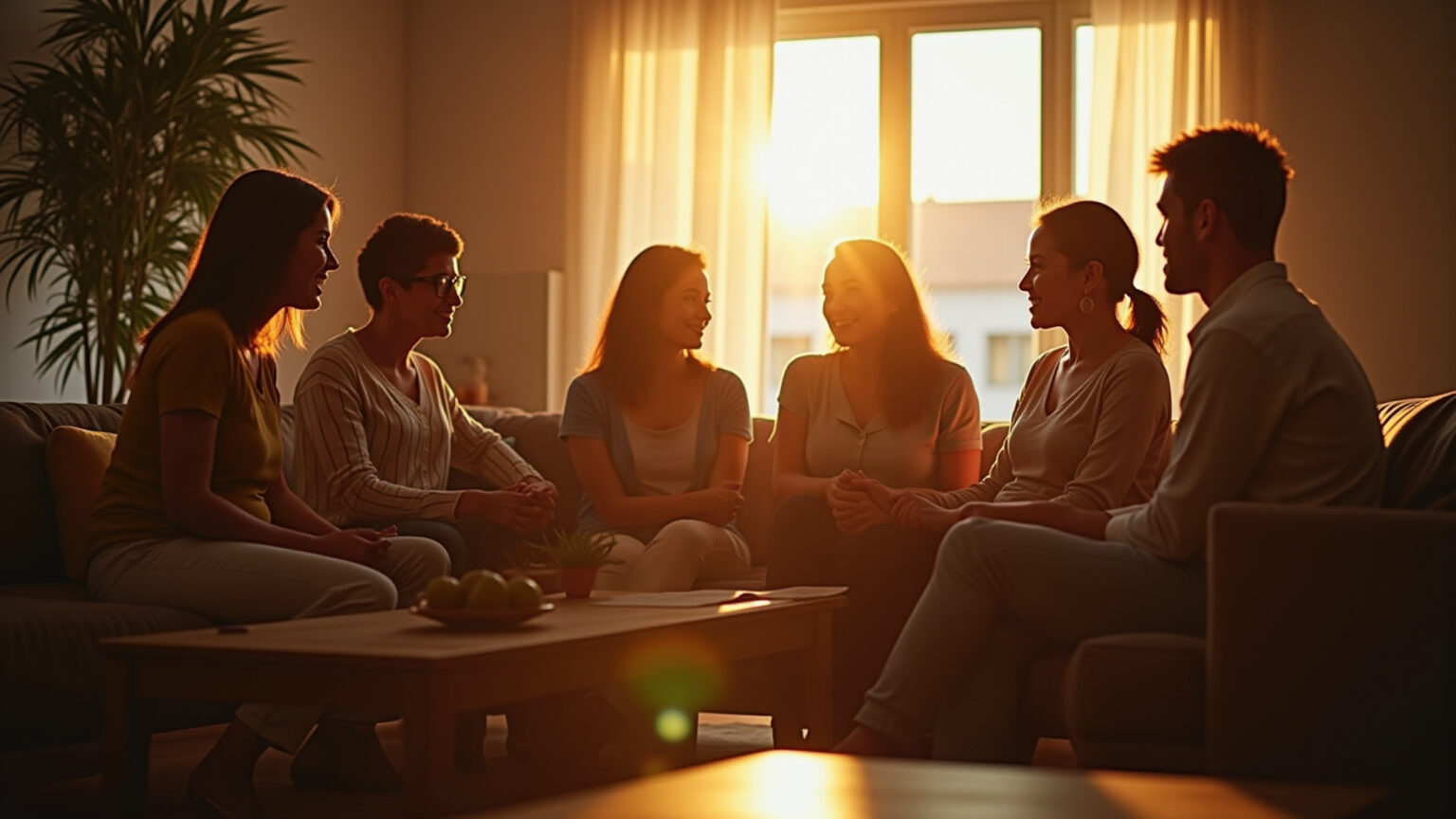 Como conversar antes da internação em Sorocaba Família conversando sobre internação em clínica de recuperação.