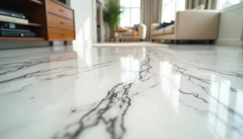 Tendência 2026: Piso Imitando Mármore Calacatta Que Transforma! Tendência 2026: Piso Imitando Mármore Calacatta Que Transforma!