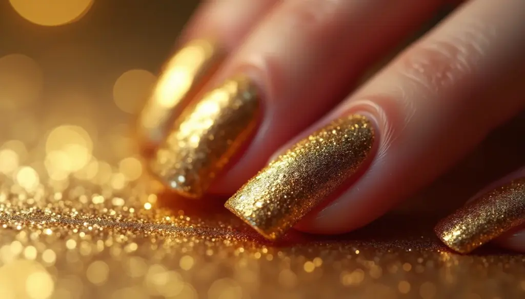Unhas com Folha de Ouro: Brilho Luxuoso em 2026