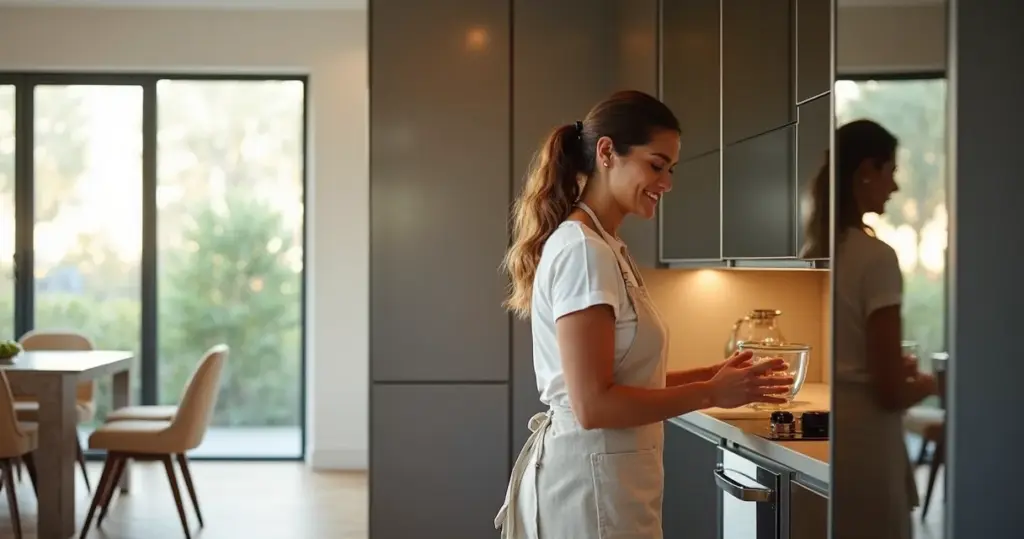 15 Ideias de Armário de Cozinha Espelhado que Dobram Seu Espaço