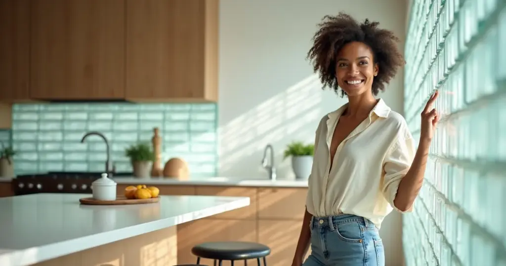 15 Ideias de Cozinha Americana com Tijolo de Vidro que Vão Iluminar Seu Espaço 15 Ideias de Cozinha Americana com Tijolo de Vidro que Vão Iluminar Seu Espaço