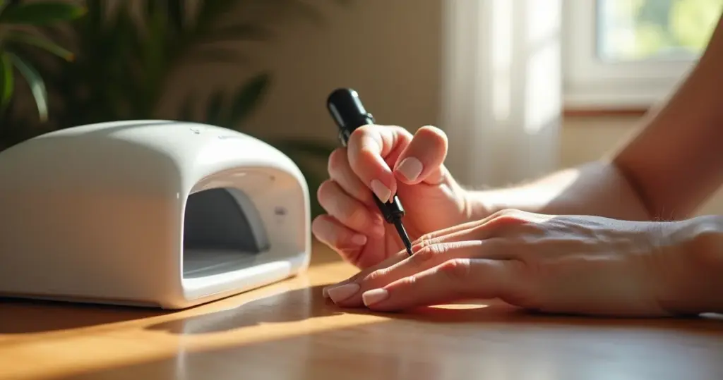 Decoração de unha em gel simples que economiza R$ 80 por semana no salão