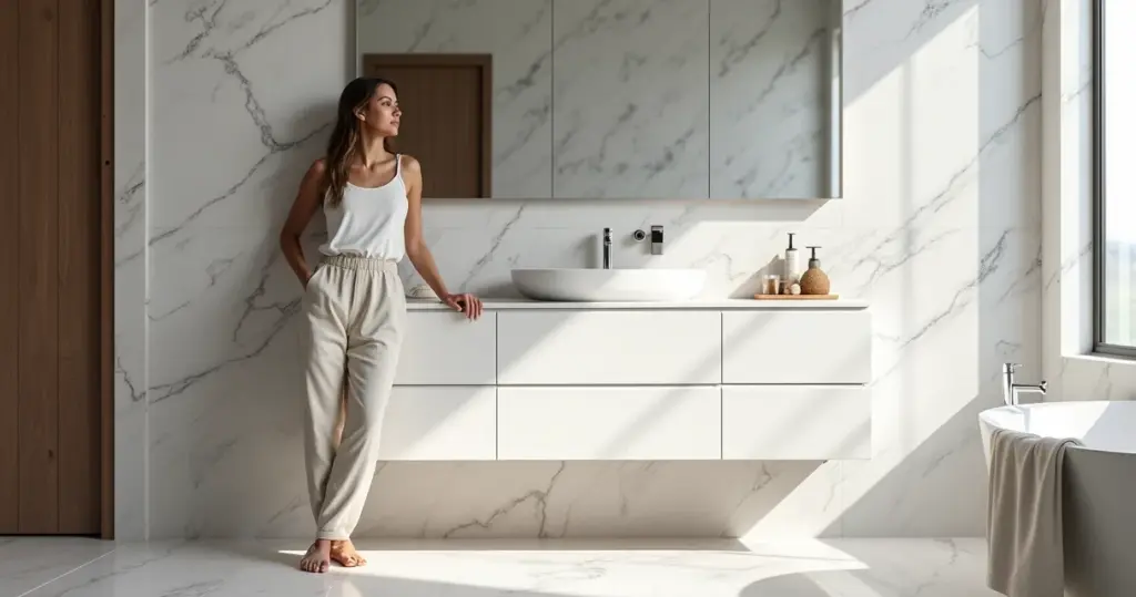 Gabinete de banheiro 70 x 40: suspenso ou com pés? Escolha certa pro seu dia a dia