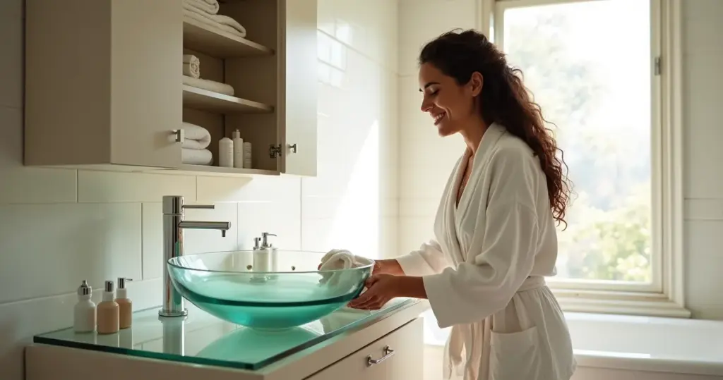 12 Ideias Práticas de Gabinete para Banheiro com Cuba de Vidro e Armário Superior