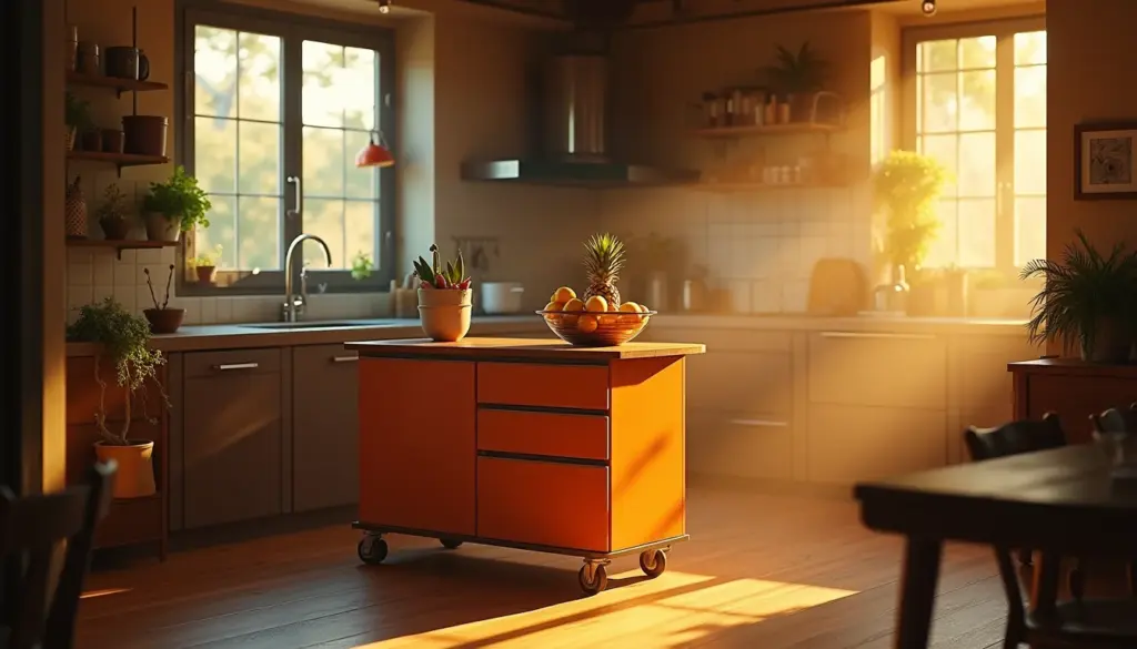 Ilha na cozinha pequena? Sim, e com rodinhas ainda funciona melhor