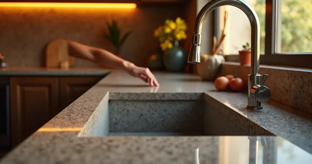 Pedra pia: a escolha que transforma sua cozinha em 24h