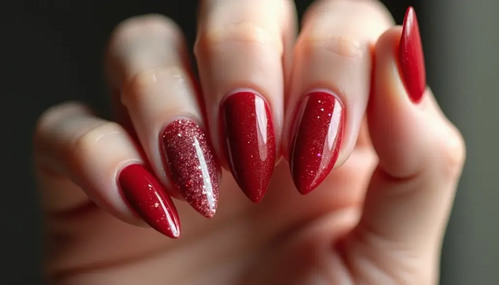 57 Ideias de Unhas Vermelhas com Glitter para Arrasar em 2026