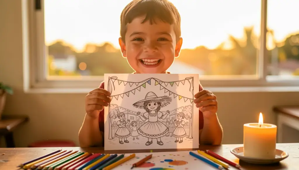 36 Desenhos de Festa Junina para Colorir: Imprima Grátis e Divirta as Crianças