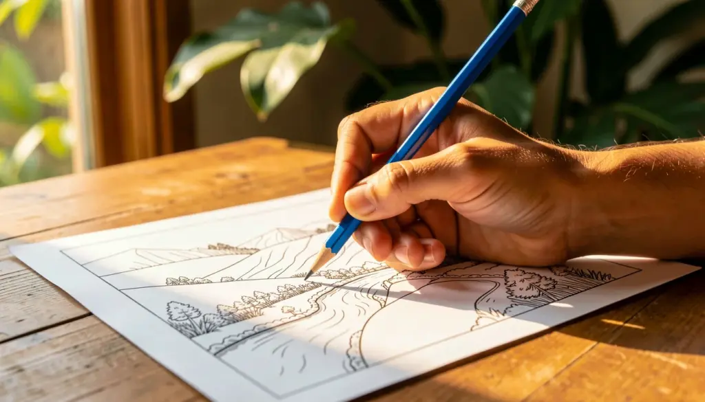39 Ideias de Desenhos para Colorir Paisagens que Relaxam a Mente